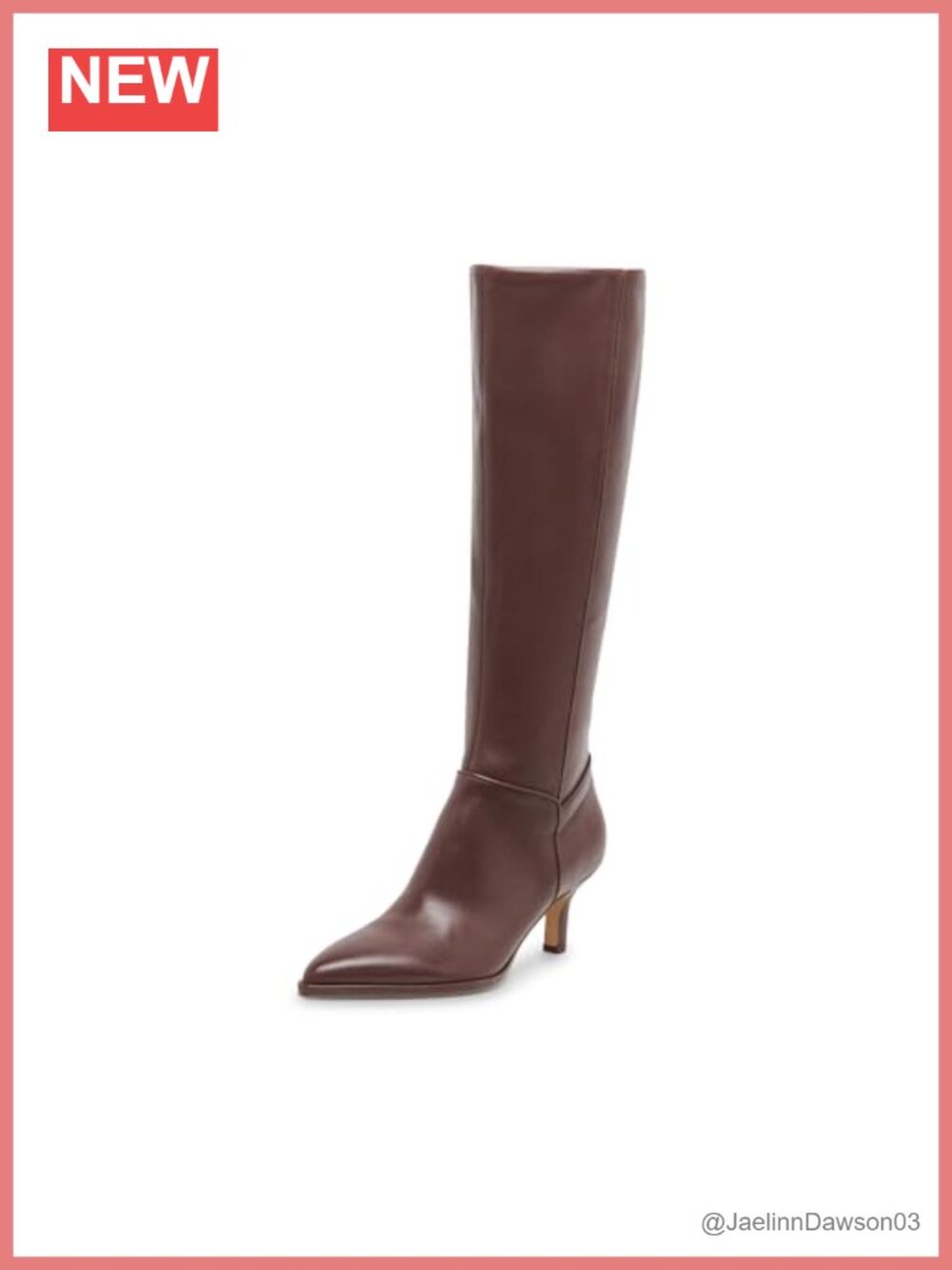 Dolce Vita Women's Aldy Knee High Boot - Leather, Kitten Heel, Pointed Toe